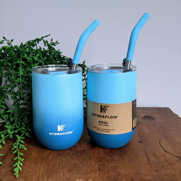 NWT 2 Hydraflow Insulated Blue Wine Tumbler Cup - Picture 2 of 8